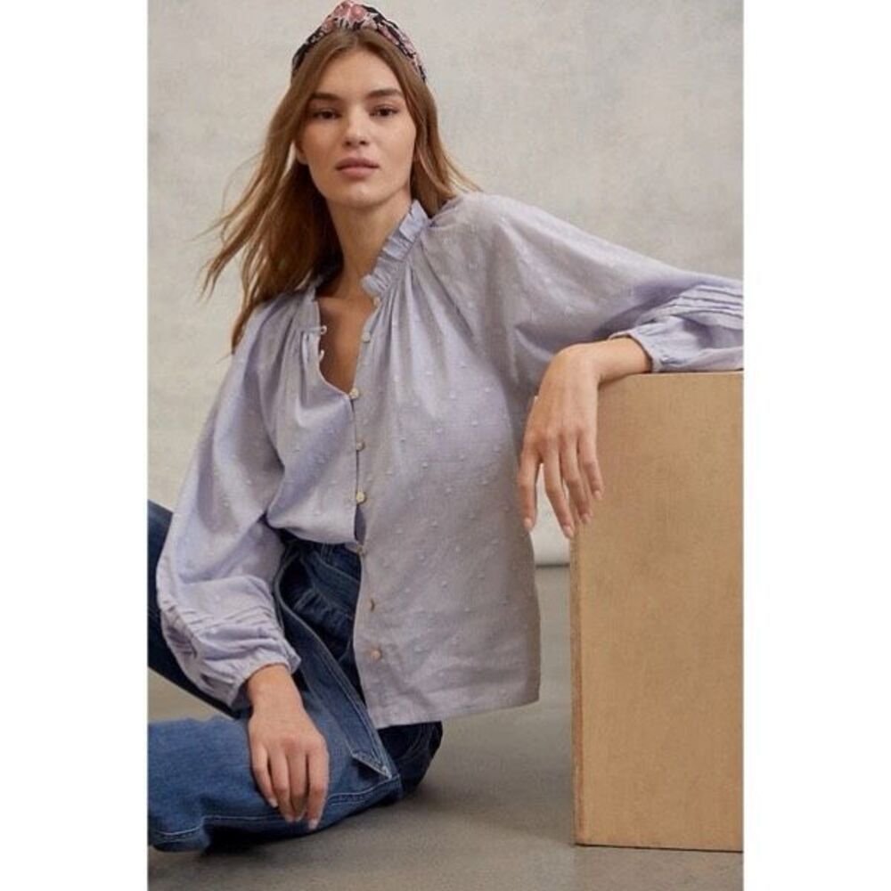 Cleobella Antonia Buttondown Blouse -Lilac Lavender -Small